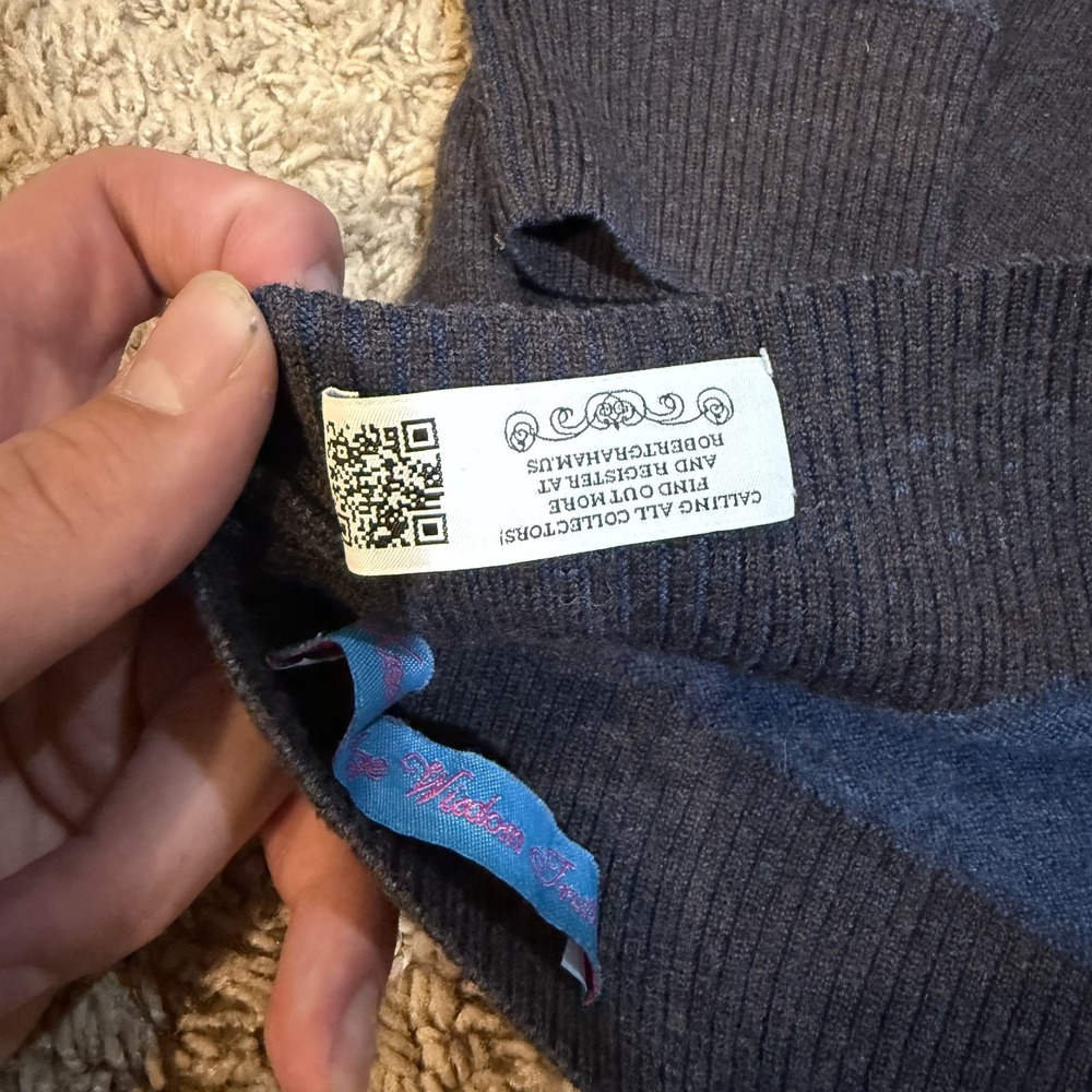 Robert Graham Sweater Mens Large V Neck Classic Fit Knowledge Wisdom Truth Pullo - Picture 5 of 10